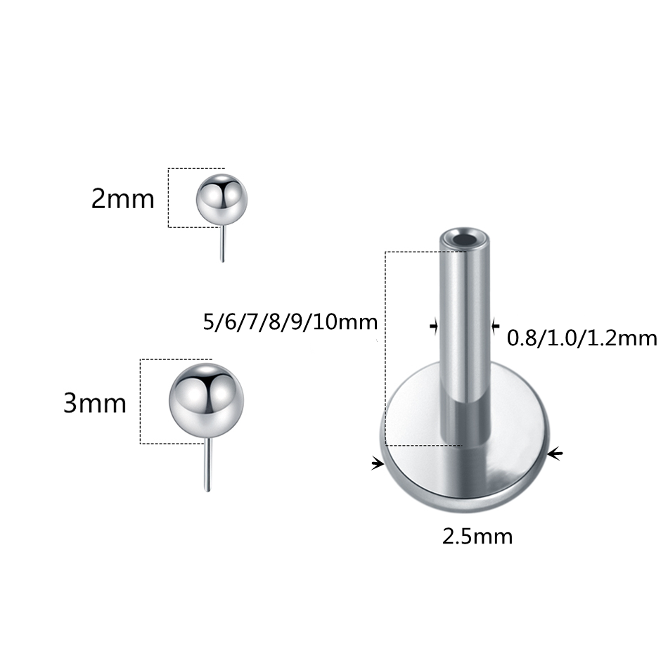 1/10pcs Titanium Push-in Balls - Helix Cartilage Ring ulasan dan harga