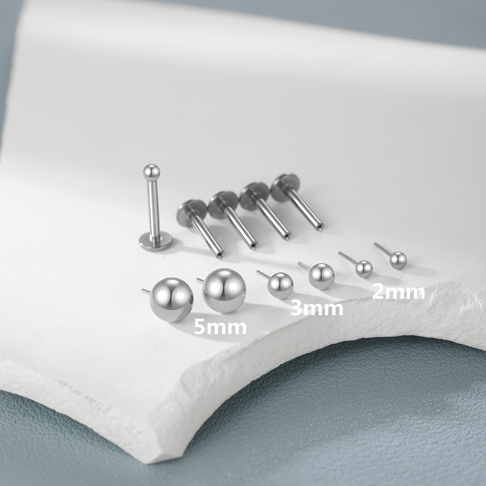 1/10pcs Titanium Push-in Balls - Helix Cartilage Ring ulasan dan harga