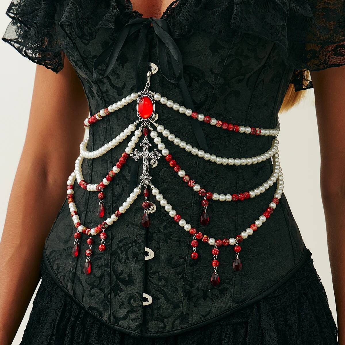 PuRui Gothic Blood Red Pattern - Body Jewelry Goth ulasan dan harga