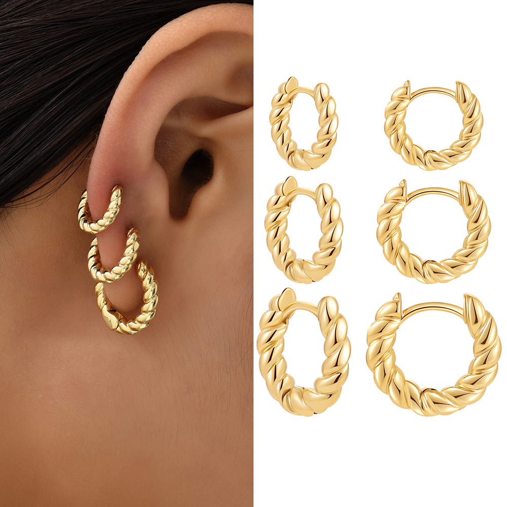 12/14/16mm Trendy Twisted Smal - Conch Earring Hoop ulasan dan harga
