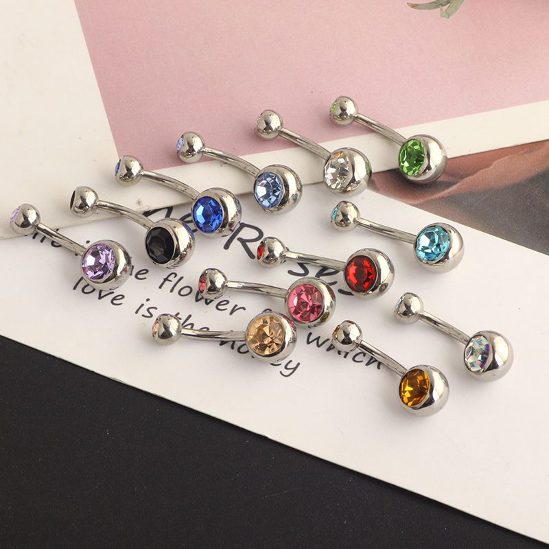 G23 Titanium Double Gem belly  - Body Jewelry Quality ulasan dan harga