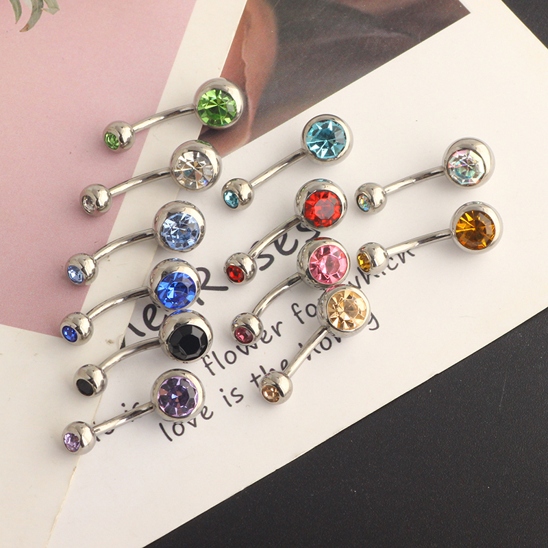 G23 Titanium Double Gem belly  - Body Jewelry Quality ulasan dan harga