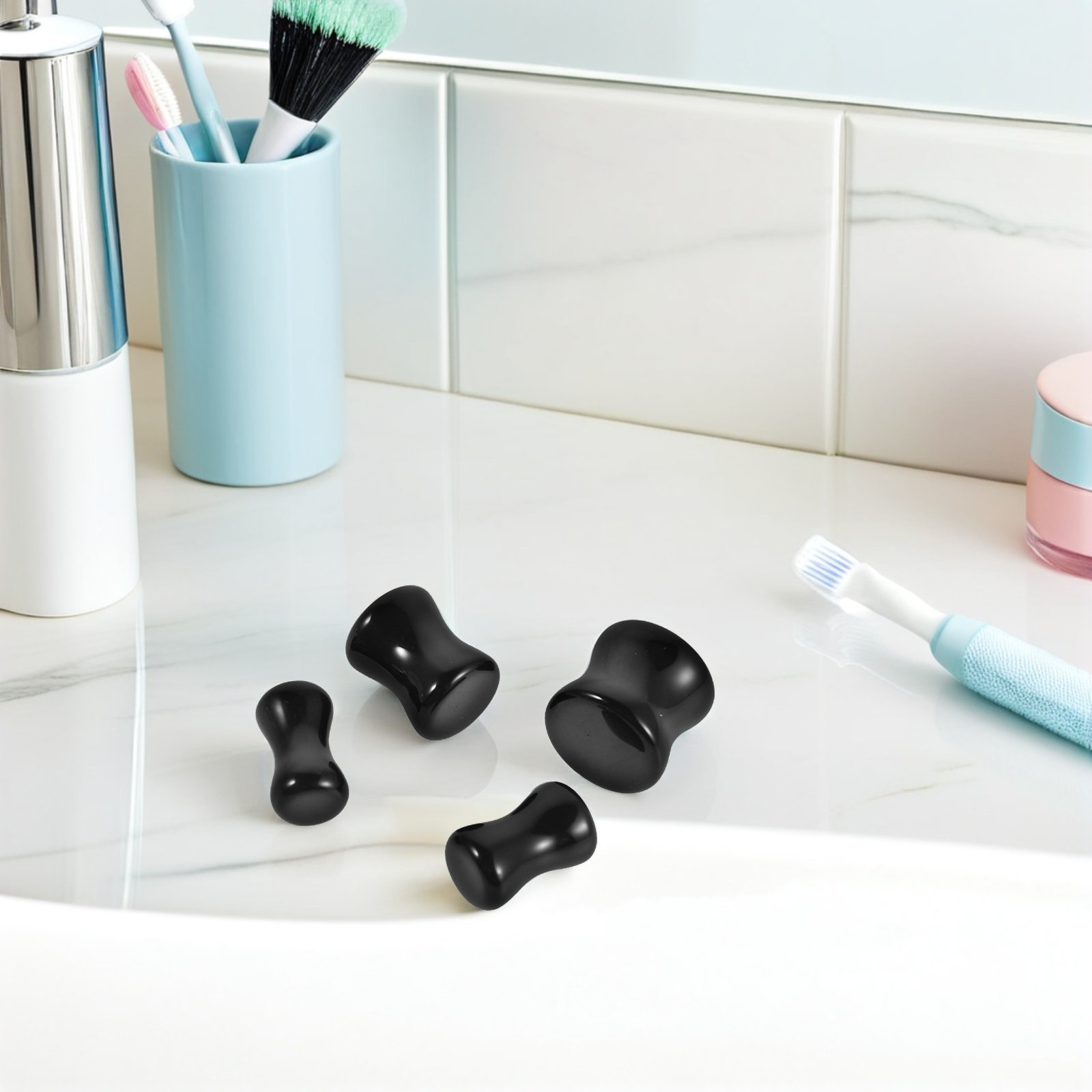 4Pairs Obsidian Ear Expansion  - Body Jewelry Gauge To Mm ulasan dan harga