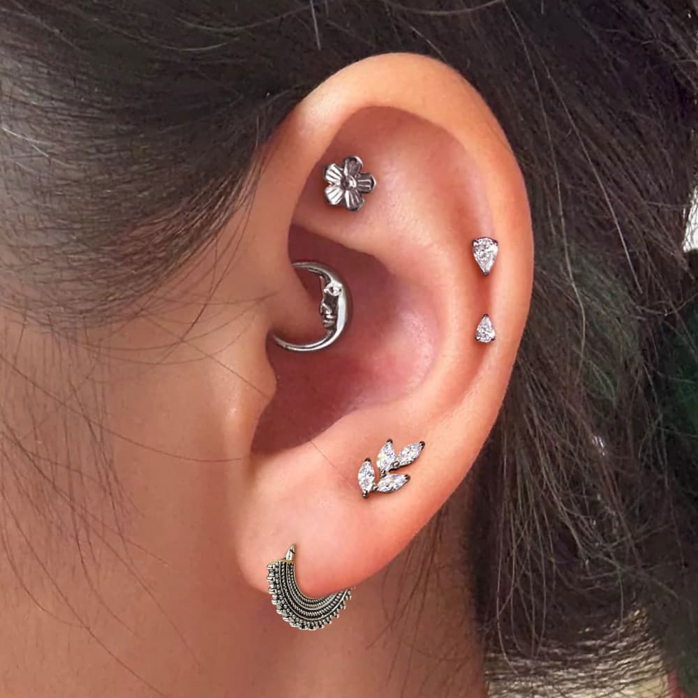 Twolobes 1PC Stainless Steel F - Conch Earring Hoop ulasan dan harga