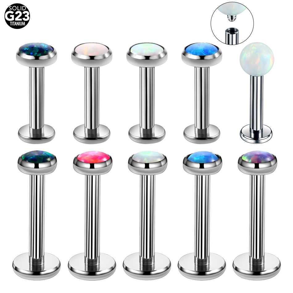 1PC Titanium Opal Labret Lip R - Helix Cartilage Ring ulasan dan harga