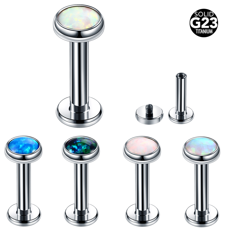 1PC Titanium Opal Labret Lip R - Helix Cartilage Ring ulasan dan harga